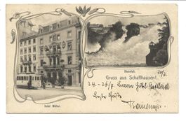 Gruss aus Schaffhausen - Hotel Müller - Jugendstil - 1904