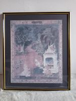 Asiatisches Bild gerahmt Sujet Tempel Vintage