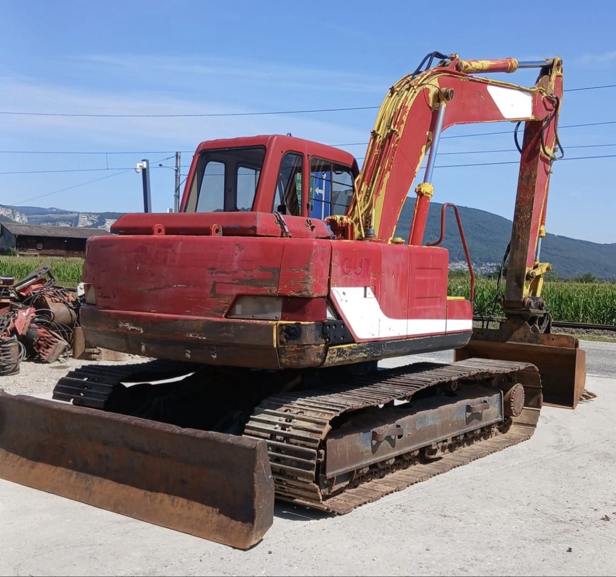 Kobelco Bagger: Bagger Kobelco 13 Tonnen mit Schild – Gebraucht aus Niederbipp von baggerch