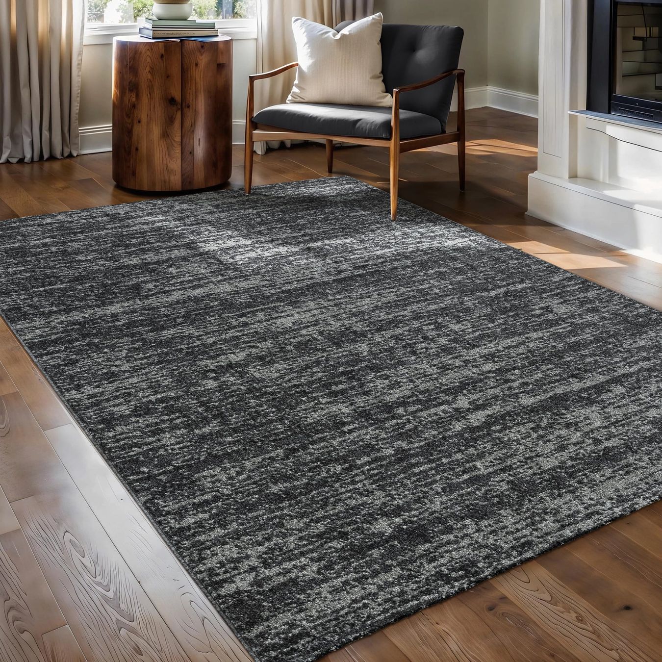 Teppiche: Moderner kurzflor Teppich, 9602 Black, 160x230 – Neu und originalverpackt aus Reinach AG von carpethouse