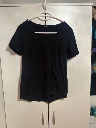 Damen Oberteil schwarz glitzer