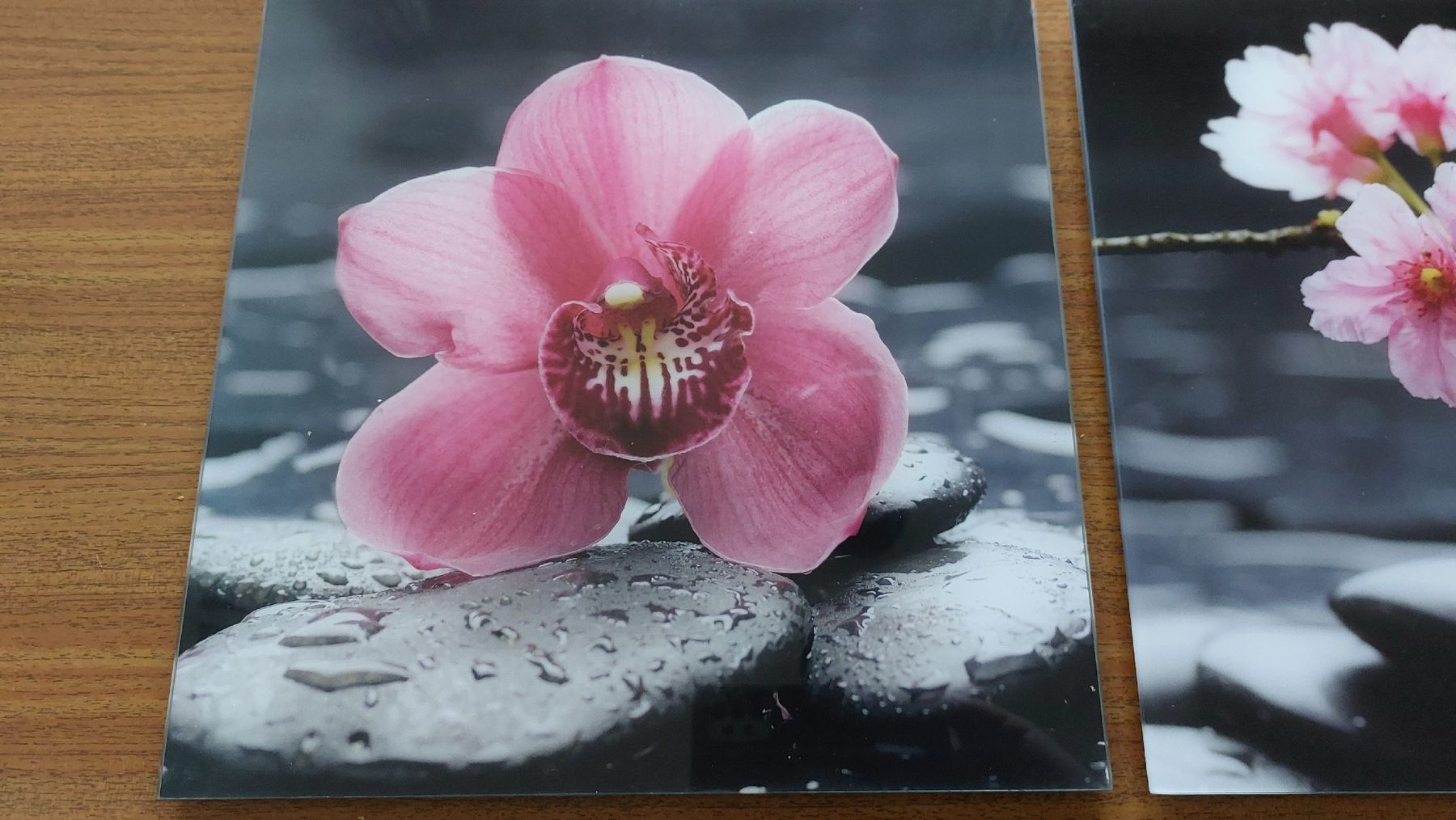 Ikea Tutte le decorazioni: 3er Set Glasbilder Orchidee/Blume/Stein, Frühlingsdeko – Usato da Thörigen venduto da Mairitterling 3