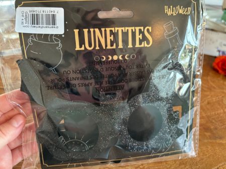 Halloween / Fasnacht / Fledermaus Brille schwarz Glitzer NEU
