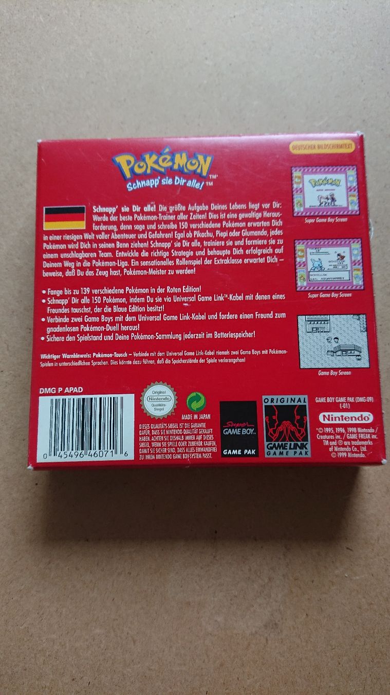 Pokémon Rote Edition Gameboy - Komplett mit Anleitung! (Gebraucht) in ...