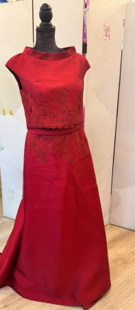 Pronovias Abendkleid Gr 42 Spitzenapplikationen...