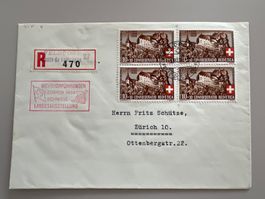 Brief PP  B2 4er Block unregelmässige Zähnung 2.1.15 selten