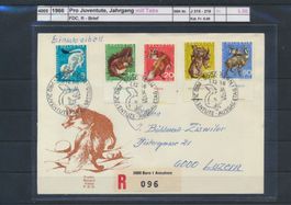 1966 Pro Juventute, Jahrgang mit Tabs, FDC, R - Brief