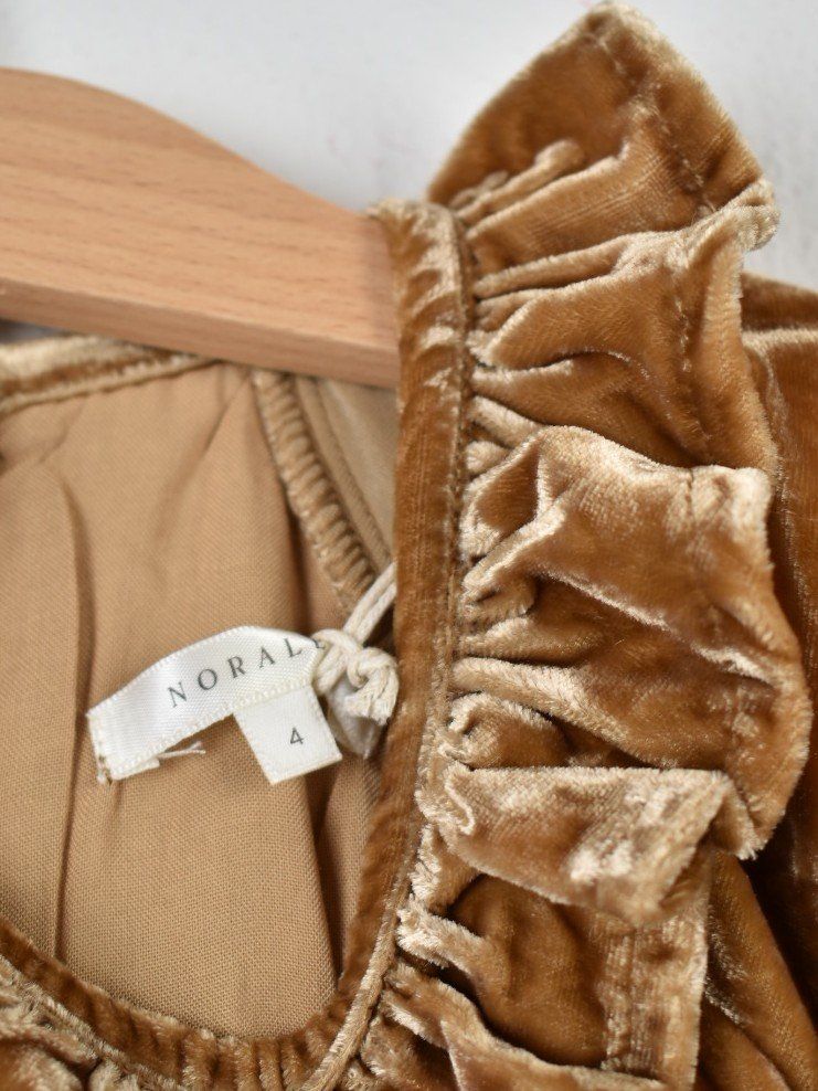 Vestiti & Gonne: Noralee Samtkleid, neu, Gr.104, braun/gold – Nuovo (secondo la descrizione) da Nürensdorf venduto da 2ND_STORY 5