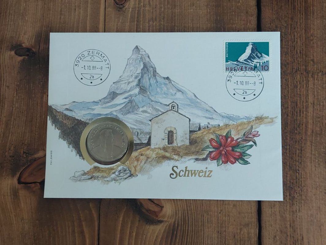 Tutti i francobolli: Münz-Brief Schweiz 1988 – Usato da Waltenschwil venduto da Browny2