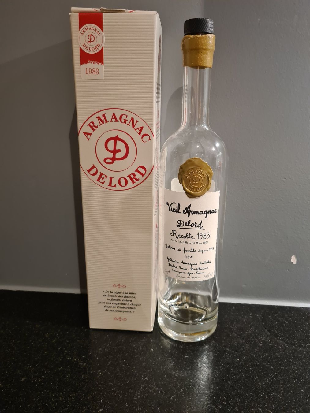 Flaschen: Bouteille Armagnac Delord millésime 1983 – Gebraucht aus Estavayer-le-Lac von Classic83
