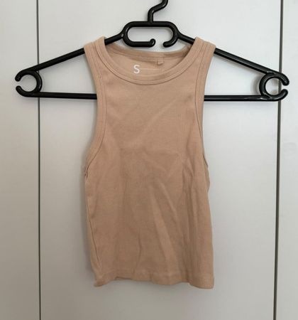 Ripp Crop Top beige Grösse S