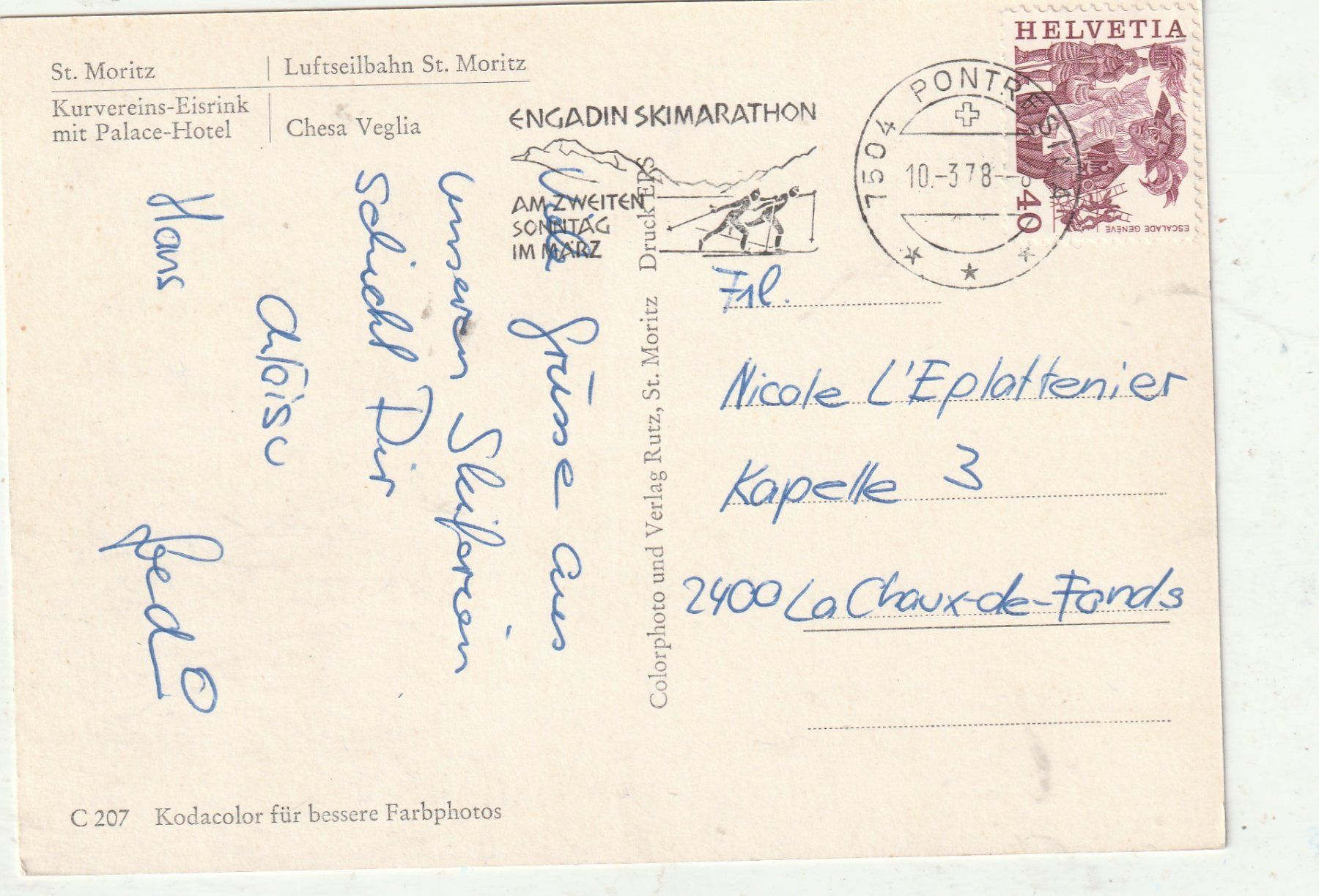 Cartoline postali: ST. Moritz MBK – Usato da Lumbrein venduto da made02 1
