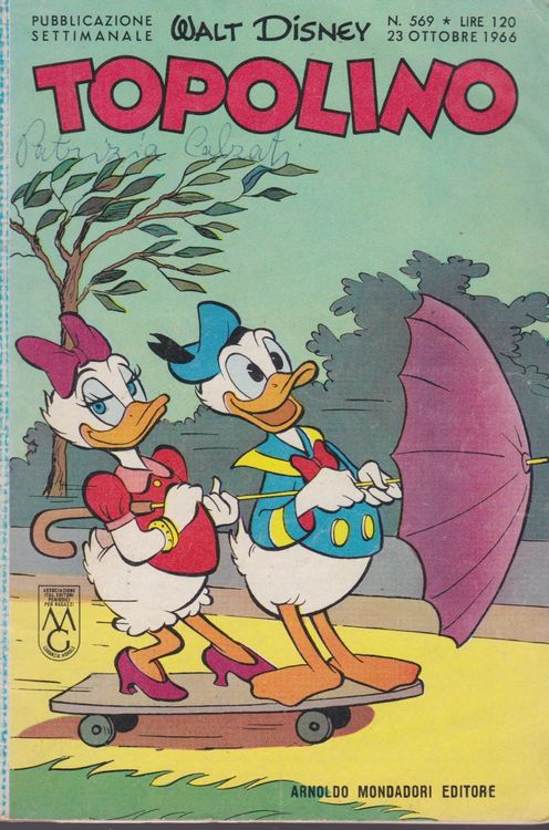 Italian edition Disney TOPOLINO 569 oct 23 1966 vintage Mi Kaufen