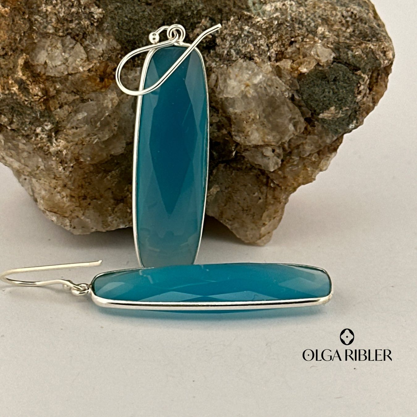 Olga Ribler Orecchini pendenti & Orecchini a lobo: Ohrringe Blau Chalzedone Unikate Silber 925 – Nuovo (secondo la descrizione) da Luzern venduto da Schmuckoutlet 1