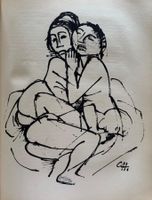 Carl Hofer (1878-1955) - Das Nest, Akt, Lithographie, 1921