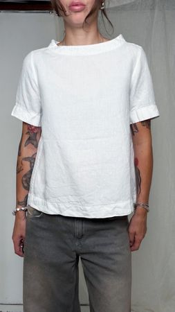 Malo Linen Shirt White Size 38 Made in Italy