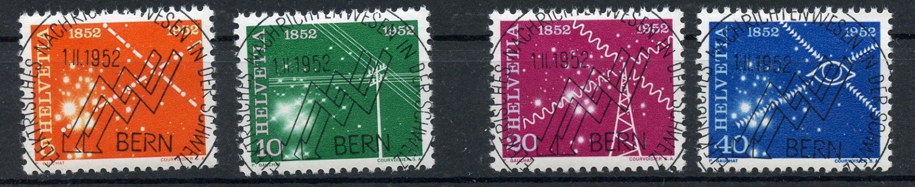 Tutti i francobolli: Zst 309 - 312 Vollstempel Ersttag – Usato da Steffisburg venduto da Sorbas