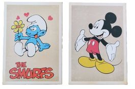 Schlumpf und Micky Maus  (2 Postkarten)