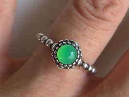 Pandora Ring Gr. 50, Droplet grün, Peridot