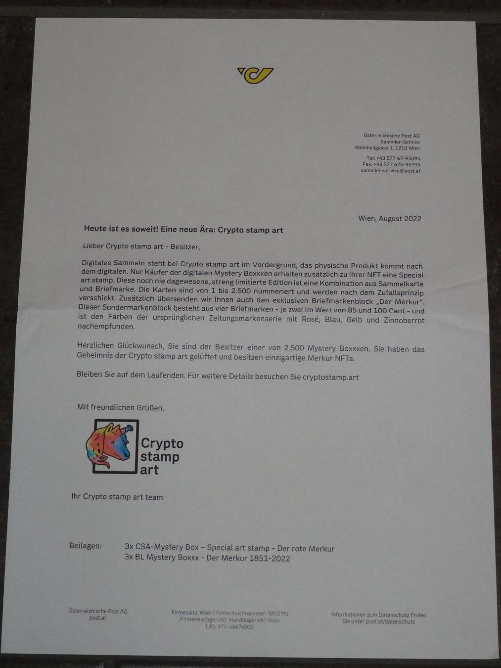 CRYPTO STAMP ART aus Österreich 2022 (Neuf (Voir description)) à  Dagmersellen pour CHF 560 – avec livraison | Acheter sur Ricardo