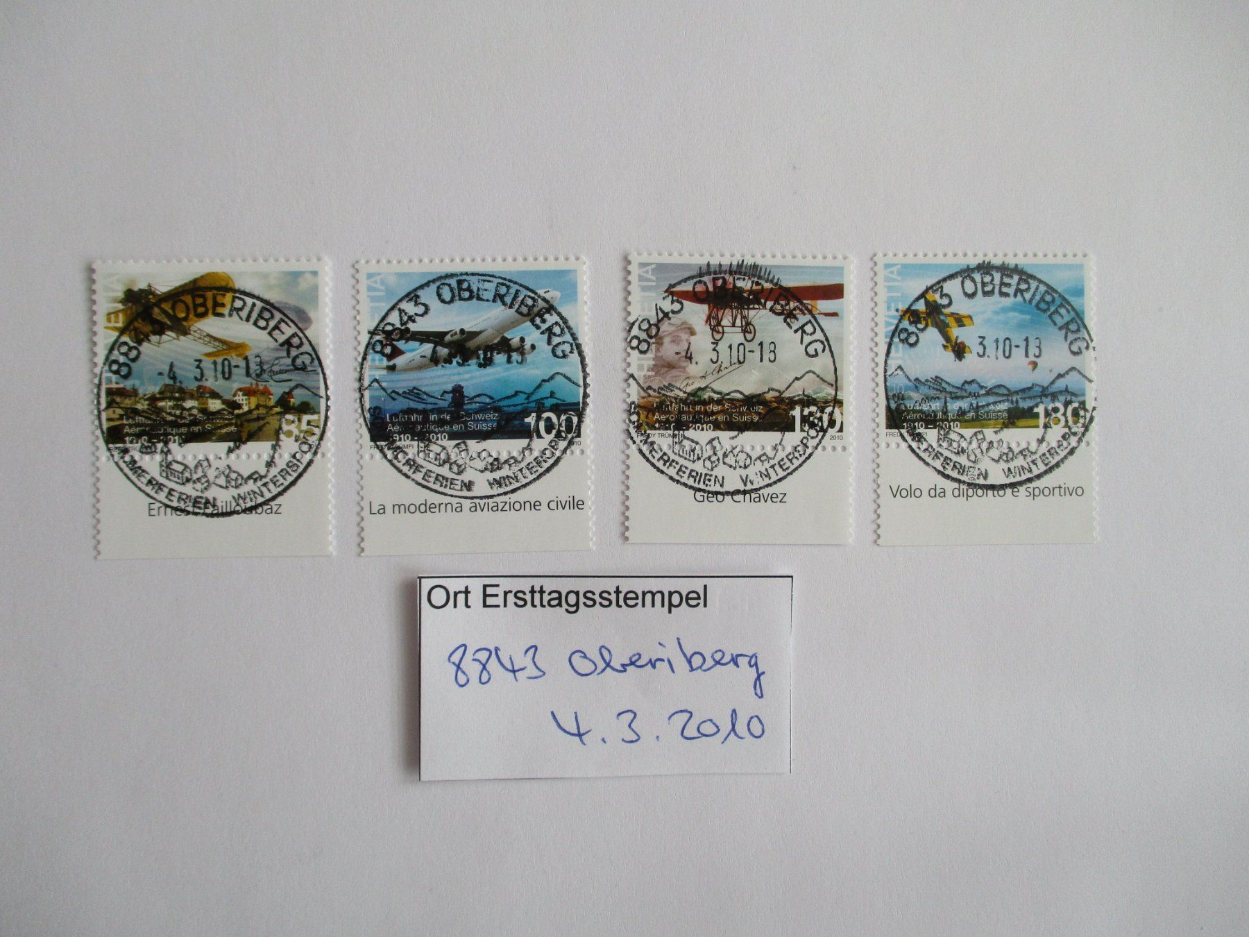 Alle Briefmarken: Voll Ort Ersttagsstempel 8843 Oberiberg – Gebraucht aus Langnau b. Reiden von Aktuell88