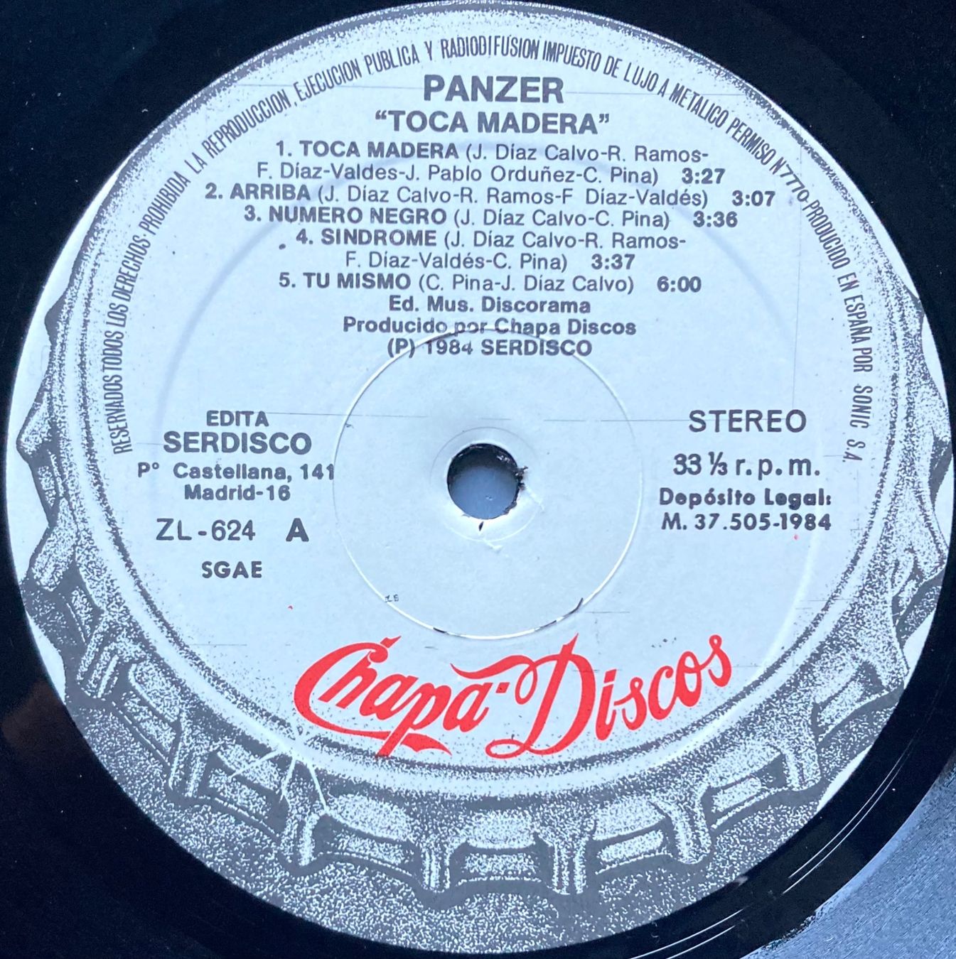 Dischi in vinile: PANZER - TOCA MADERA – Usato da Poliez-Pittet venduto da Newtown-Records 3