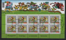 ET Gest. Sonderm. Nr.1205 Kasperli / Kleinbogen zu 10 Mark.