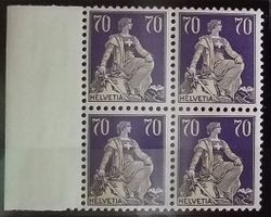 W) 162z, Sitzende Helvetia postfrisch im 4-Block Kt. 240.-