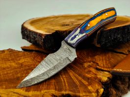 Geprüft! 1A Knife Faltenstahl DAMASCUS Damast Jagd Messer