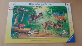 K..121 R) 15 Teile Puzzle Wald Tiere Ravensburger Puzzles