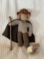 Strick Puppe Hirte mit Lamm / Handarbeit