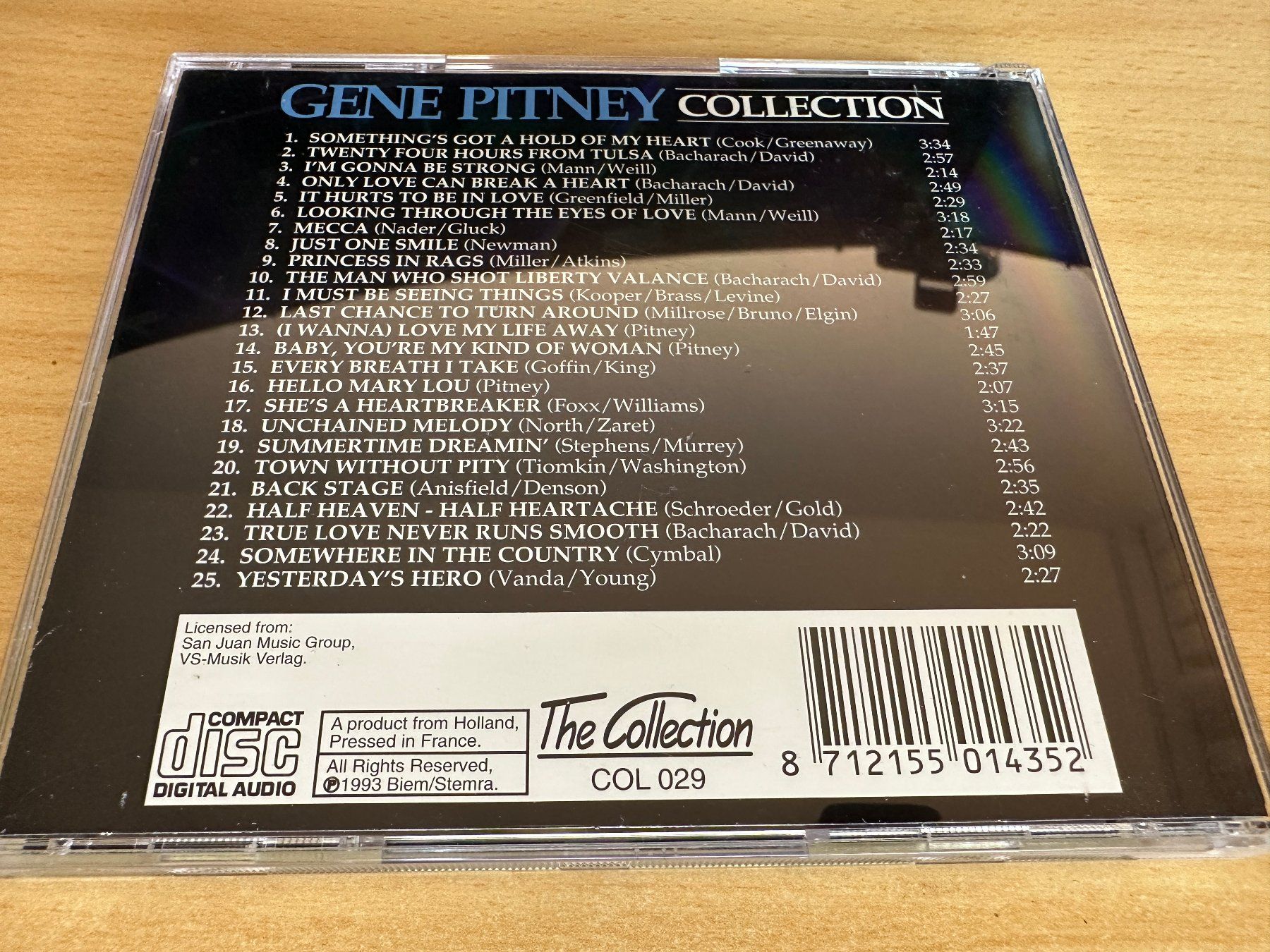 CD: Gene Pitney – Collection 25 Songs – Usato da Rikon im Tösstal venduto da Alpenmutz 1