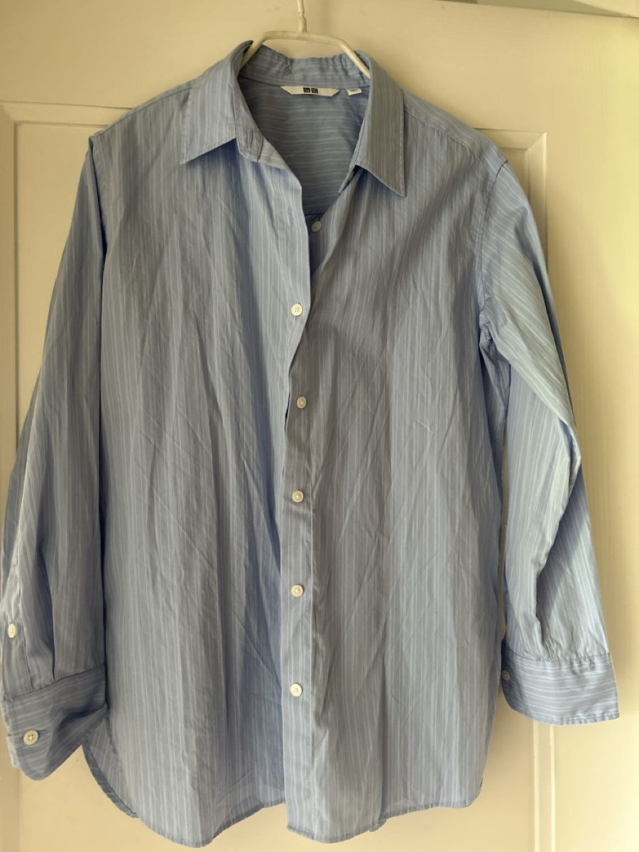 Camicette: UNIQLO Damen Hemd, Grösse M, Hellblau gestreift – Nuovo (secondo la descrizione) da Zürich venduto da zidi06