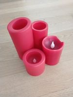 4er Set LED Kerzen Rot Kunststoff ohne Batterien