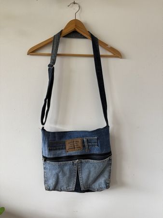 Sac bandoulière en jean Levi Strauss fait main