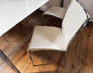 Micasa Set de table et chaises: Esstisch in Chrom mit Milchglasplatte, Gratisstühle – D'occasion à Hagendorn par RolandM 2