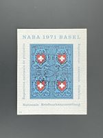 1971 Gedenkblock Briefmarkenausstellung Basel ETʘ W44