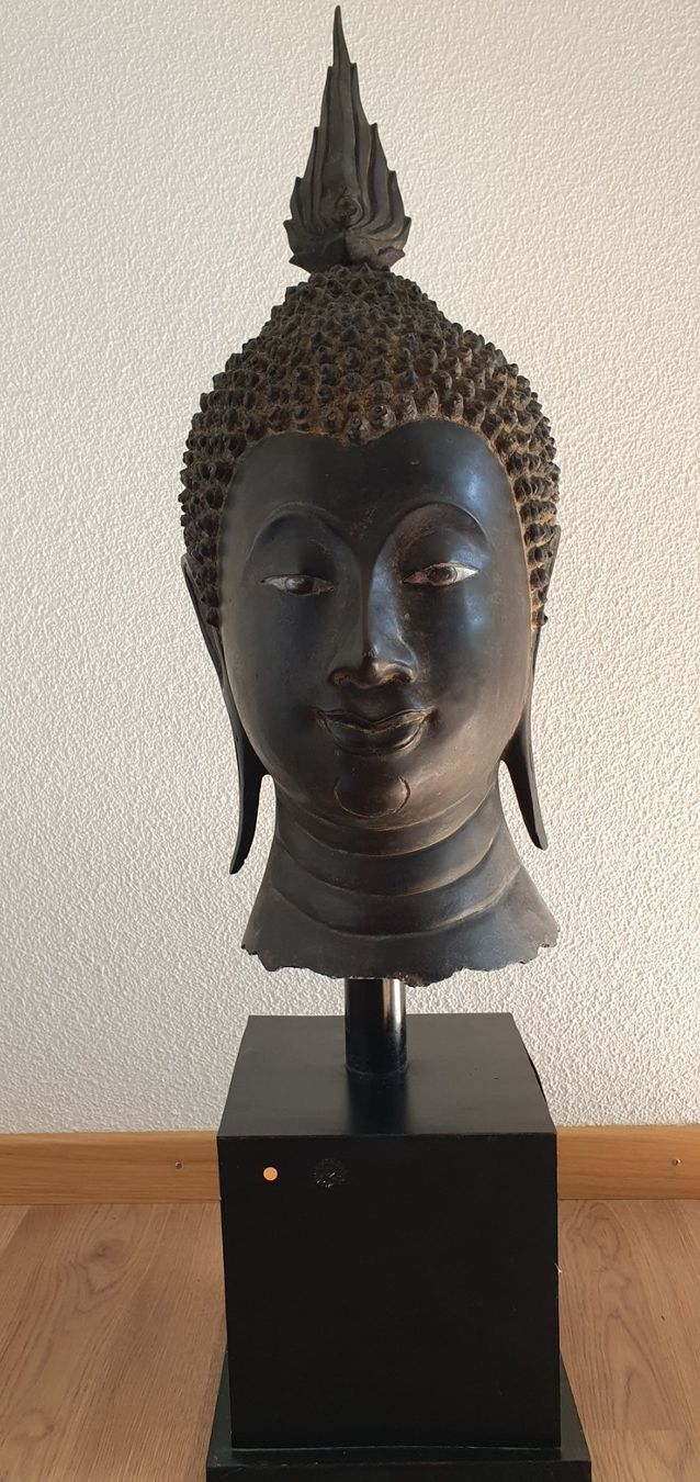 Sculture & Statue: Bronce Skulpture  Buddha Kopf – Usato da Greppen venduto da hploetscher