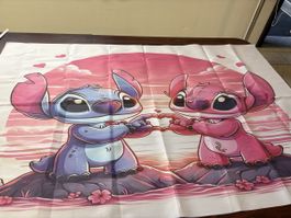 Wandbehang Stitch und Angel Motiv bunt neuwertig