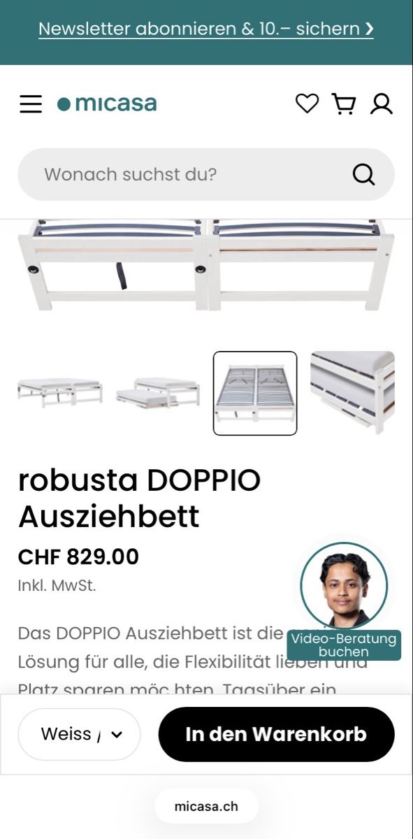 Betten: Lit gigogne micasa robusta DOPPIO – Gebraucht aus Lausanne von marcs3441 9