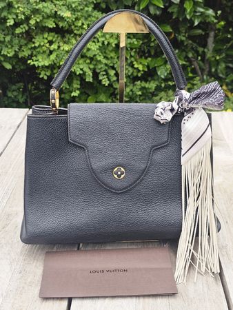 Louis Vuitton Capucines GM  Schwarz Leder GHW Rechnung