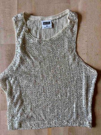 Urban Classics Pailletten Top goldfarben Grösse M