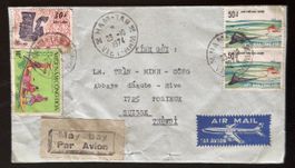 Vietnam Luftpost Brief 1974 nach Schweiz Air Mail Selten