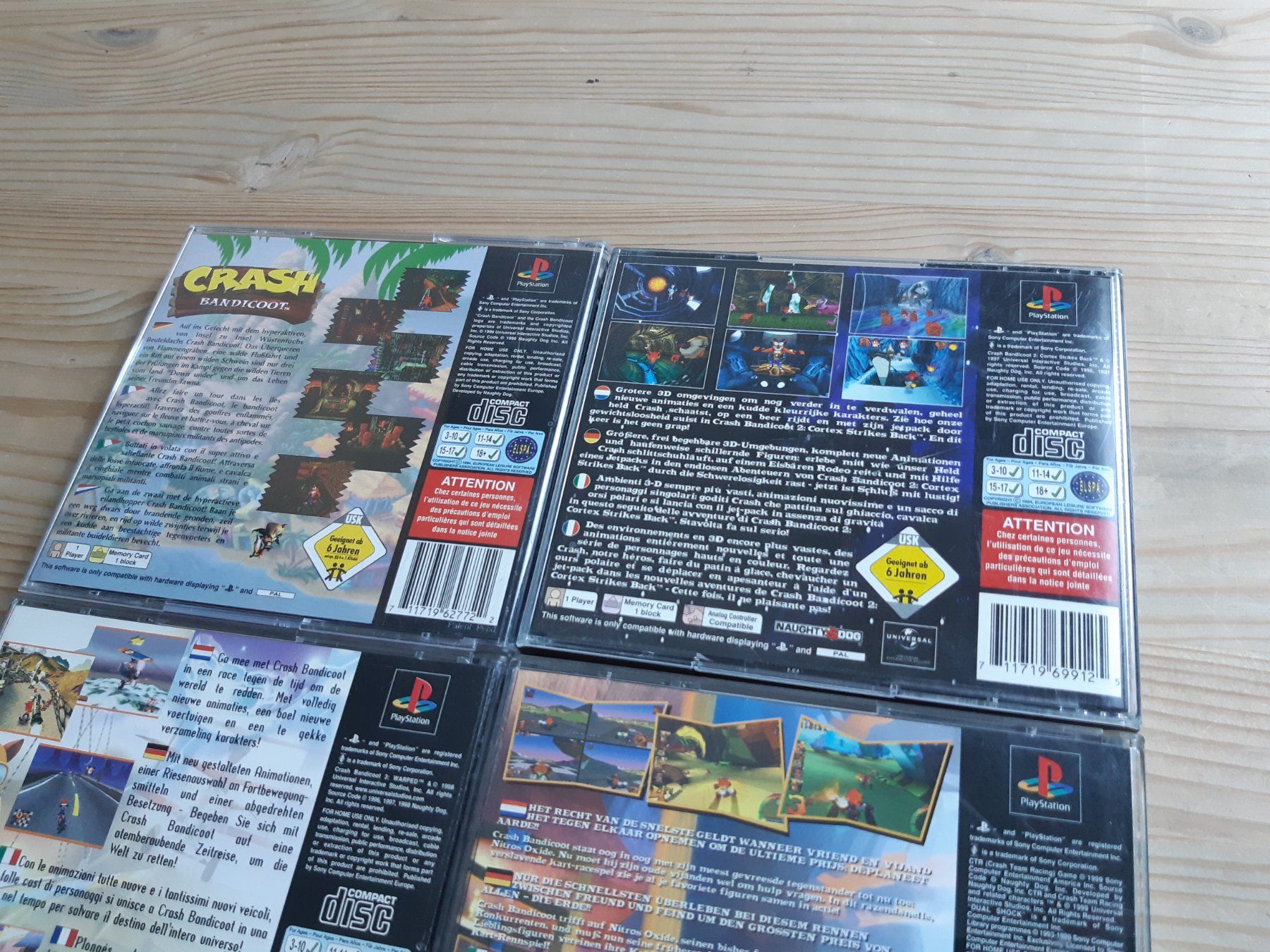 Sony Spiele: Crash Bandicoot PS1 Set 1 2 Cortex Strikes Back 3 Warped CTR – Gebraucht aus Welschenrohr von  2