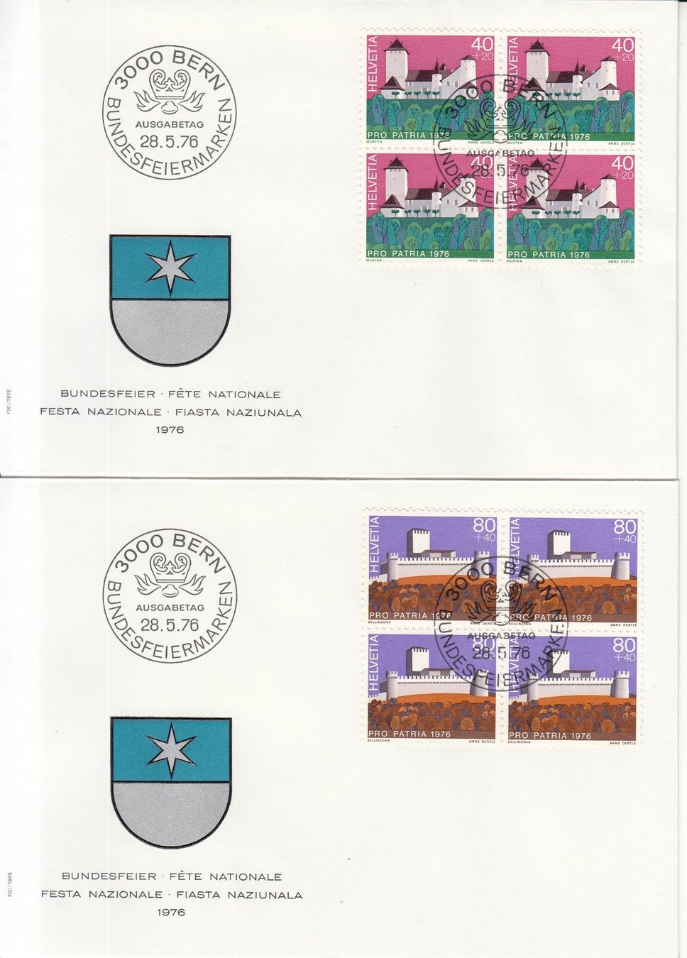 Tutti i francobolli: SBK B170 - B173 im 4er-Block FDC – Usato da Bürglen TG venduto da StampGraf 2
