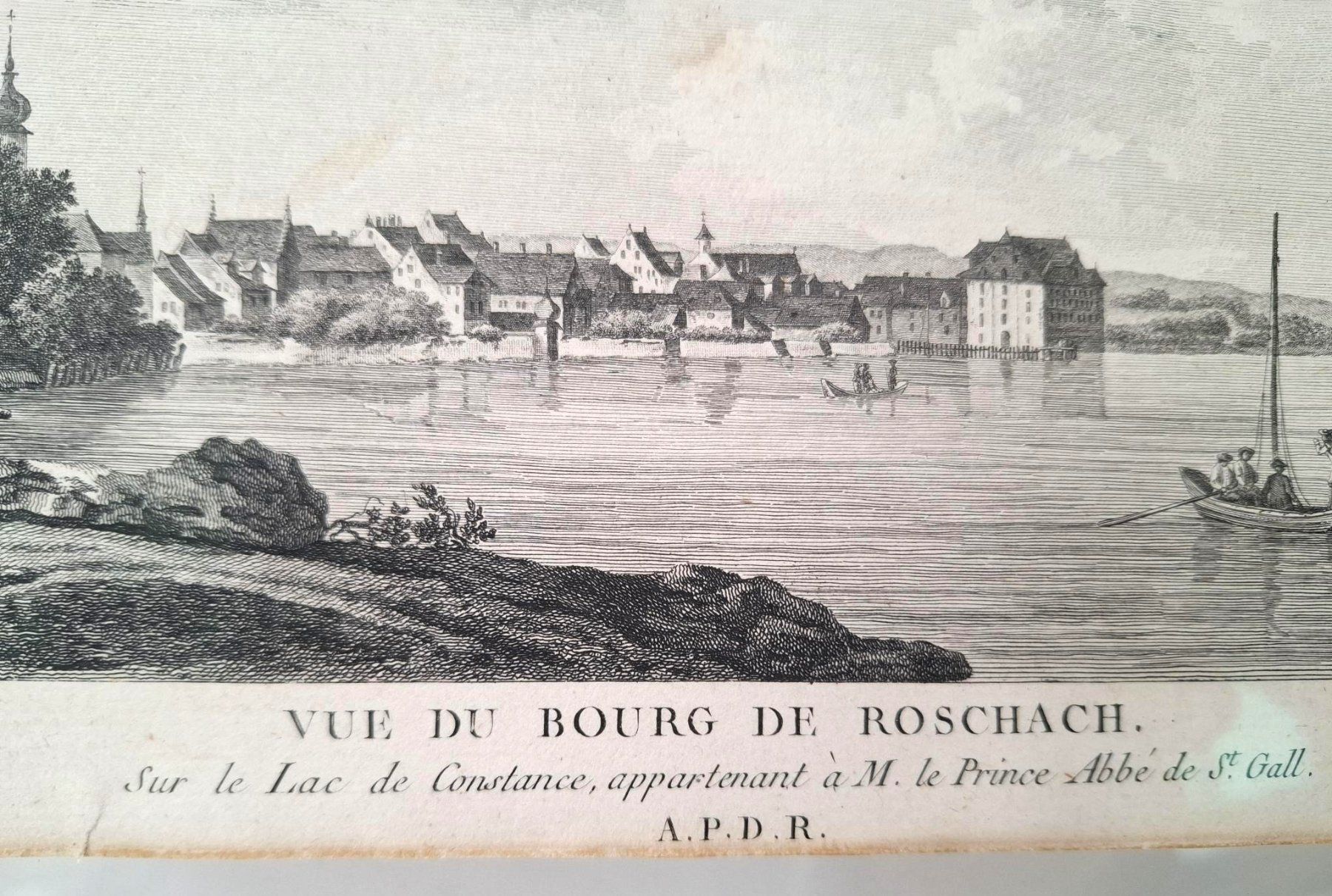 Dipinti: Rorschach am Bodensee Radierung 1780 Pérignon – Usato da Wil SG venduto da Restwert_Wil 2