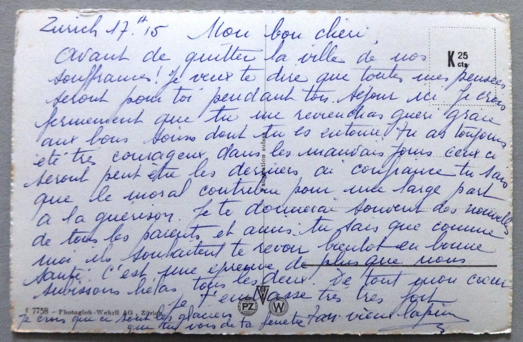 Cartoline postali: Zürich und die Alpen – Usato da Fétigny venduto da Billy2miny 1