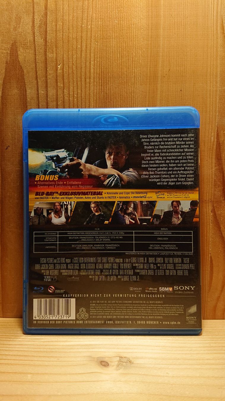 Tutti i DVDs: FASTER Blu-Ray mit Dwayne Johnson – Usato da Wilderswil venduto da Exebub 1