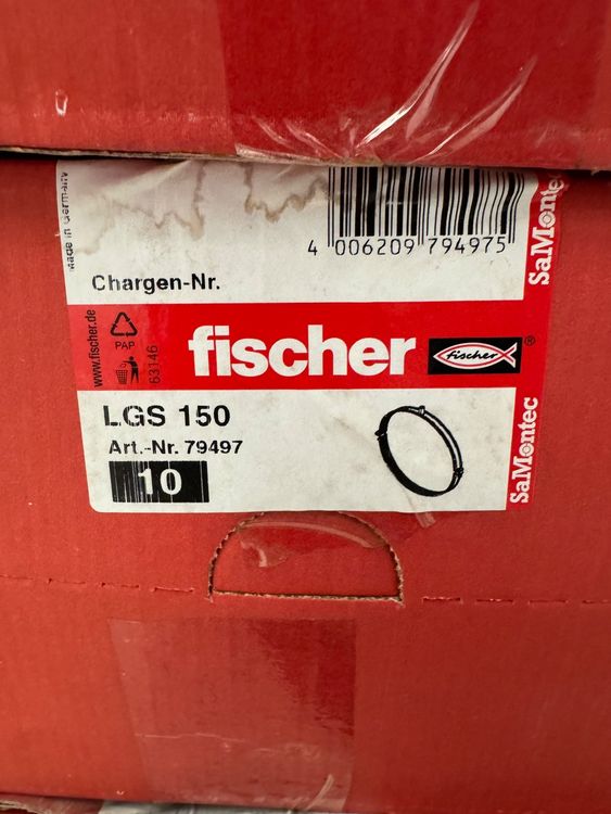 Fischer Lüftungsrohrschelle LGS 500 – Für Nenngröße 500 Mm, Mit Schalldämmung, M8/M10
