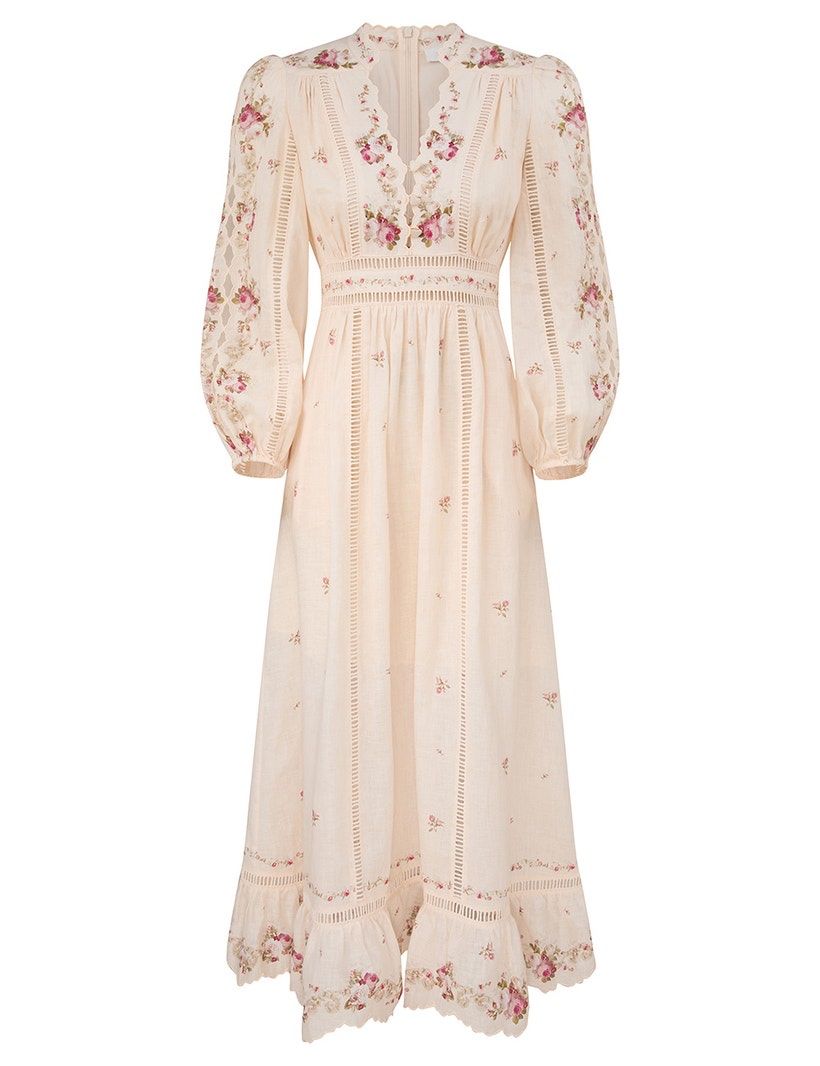 Vestiti: Floral Linen Blend Midi Dress – Nuovo (secondo la descrizione) da St.Josefen venduto da lop_lh8d 1